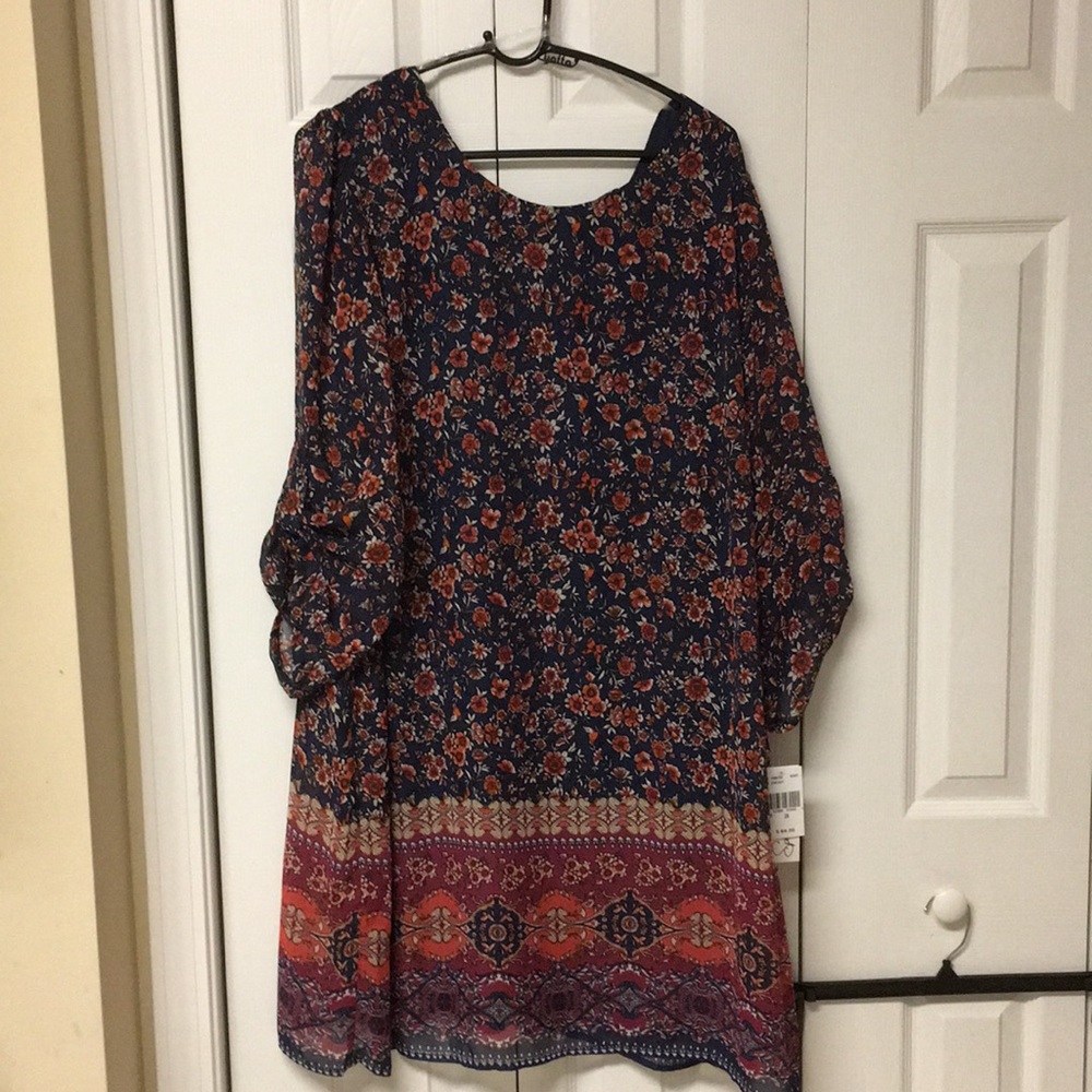 Navy Printed Dress